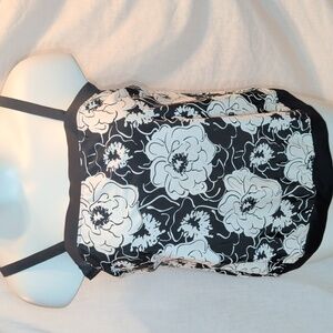 Tankini Top 24W 4X Blouson Black White Swim Swimsuit Tube Bandeau No Wire New